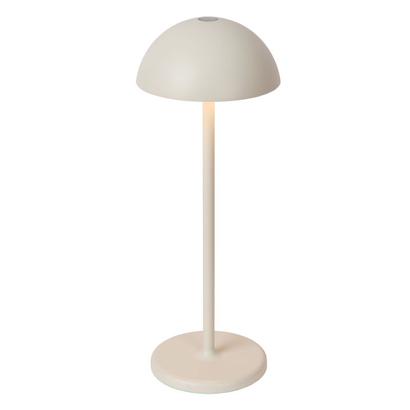 Lucide JOY - Dobíjacia stolová lampa Outdoor - Batéria - Ø 12 cm - LED Rozm. - 1x1,5W 3000K - IP54 - Biela